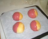 キャラ弁　モンスターボールパン作り方3写真