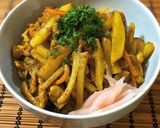 炒めて☆豚こまカレー丼作り方10写真