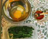 ほうれん草たまご炒め　お弁当おかず作り方1写真