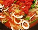 野菜たっぷりイカトマトパスタ作り方5写真