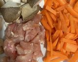 鶏胸肉とベビーホタテの炊き込みご飯作り方1写真