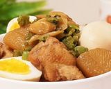 大根と骨付き鶏肉の煮付け作り方4写真