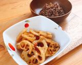 1つの鍋で2品！蓮根のきんぴら&肉そぼろ作り方9写真