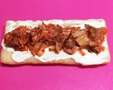 薄揚げキムチチーズのっけ焼き作り方2写真