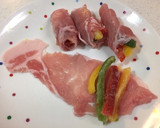 豚肉パプリカ巻き♪おろし大根ゆず仕立て作り方1写真