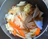 白菜とベーコンの豆乳スープ作り方7写真