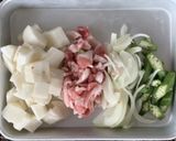 長芋と豚肉の味噌カレー煮作り方1写真