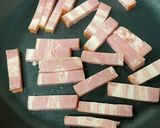 ほろ苦♩春菊と水菜のベーコン炒め作り方2写真