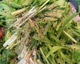 ほろ苦♩春菊と水菜のベーコン炒め作り方10写真