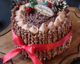 チョコアーモンドポッキーでXmasケーキ作り方27写真