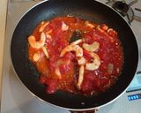 海老とほうれん草のトマトスープパスタ作り方4写真
