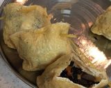 ヒジキ煮のリメイク　油揚げの餅入り袋煮作り方4写真