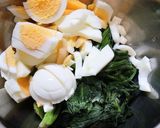 朝昼夕♪法蓮草とゆで卵のシンプルサラダ作り方2写真