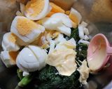 朝昼夕♪法蓮草とゆで卵のシンプルサラダ作り方3写真