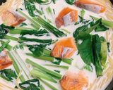 小松菜とサーモンのクリームパスタ！作り方3写真