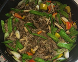 牛肉と絹さやとネギの黒胡椒炒め作り方6写真