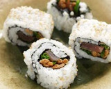 鰹としょうがたれ納豆の海苔巻き作り方5写真