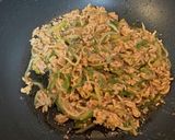 もやしと長葱の肉味噌丼作り方2写真