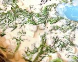 柿と春菊のパスタ Wチーズクリームソース作り方9写真