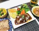 デミハンバーグでお祝いご飯作り方7写真