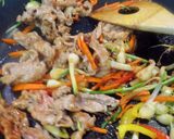 ノビル（ニラ）と豚肉の炒め作り方4写真