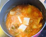 白菜と豆富の旨辛スープ作り方8写真