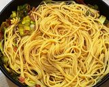 チンゲン菜の和風パスタ作り方4写真