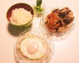人参&玉ねぎお肉&目玉焼きマヨで♡作り方6写真