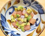 マグロと冷凍アボカドのユッケ◎温泉卵乗せ作り方3写真