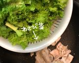 わさび菜と豚肉のマヨ炒め作り方5写真