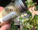 わさび菜と豚肉のマヨ炒め作り方8写真