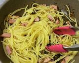 高菜とベーコンのパスタ作り方5写真