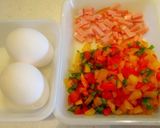 彩り野菜タップリのスパニッシュオムレツ作り方1写真