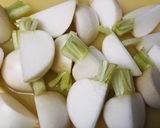 レンジで♪かぶのそぼろ餡かけ作り方1写真