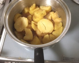 さつまいもとじゃがいもの煮物作り方7写真