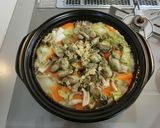 白菜と牡蠣のガーリックバターご飯作り方8写真