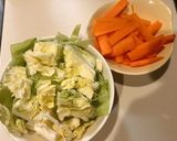 【簡単】キャベツとキノコの豆乳味噌スープ作り方1写真