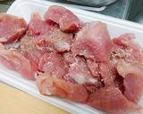 豚肉のソテー 甘酸っぱりんご添え作り方1写真