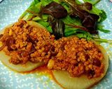 豆腐ステーキ♪ピリ辛ひき肉なめこ炒めがけ作り方9写真