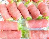 豚肉のレタス巻き焼き☆ネギだれかけ作り方1写真