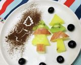 フルーツでパッチワーク＊クリスマスツリー作り方20写真