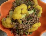 カリフラワーと挽き肉の炒め物作り方4写真