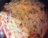春菊が美味しい♪カニカマ入りかき玉汁作り方4写真