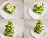野菜パンケーキとポテサラのツリーサンド作り方10写真