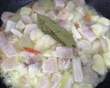 鯛えびホタテペペコンバタ醤油きのこパスタ作り方4写真