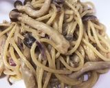 鯛えびホタテペペコンバタ醤油きのこパスタ作り方9写真