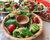 100均小物で簡単にリースサラダ！作り方3写真