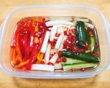 白菜とキューリにカラーピーマンの甘酢漬け作り方3写真