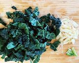 黒キャベと芽子にんにくパスタ作り方1写真