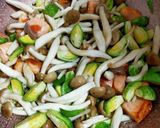 サーモンと芽キャベツのクリームパスタ作り方3写真